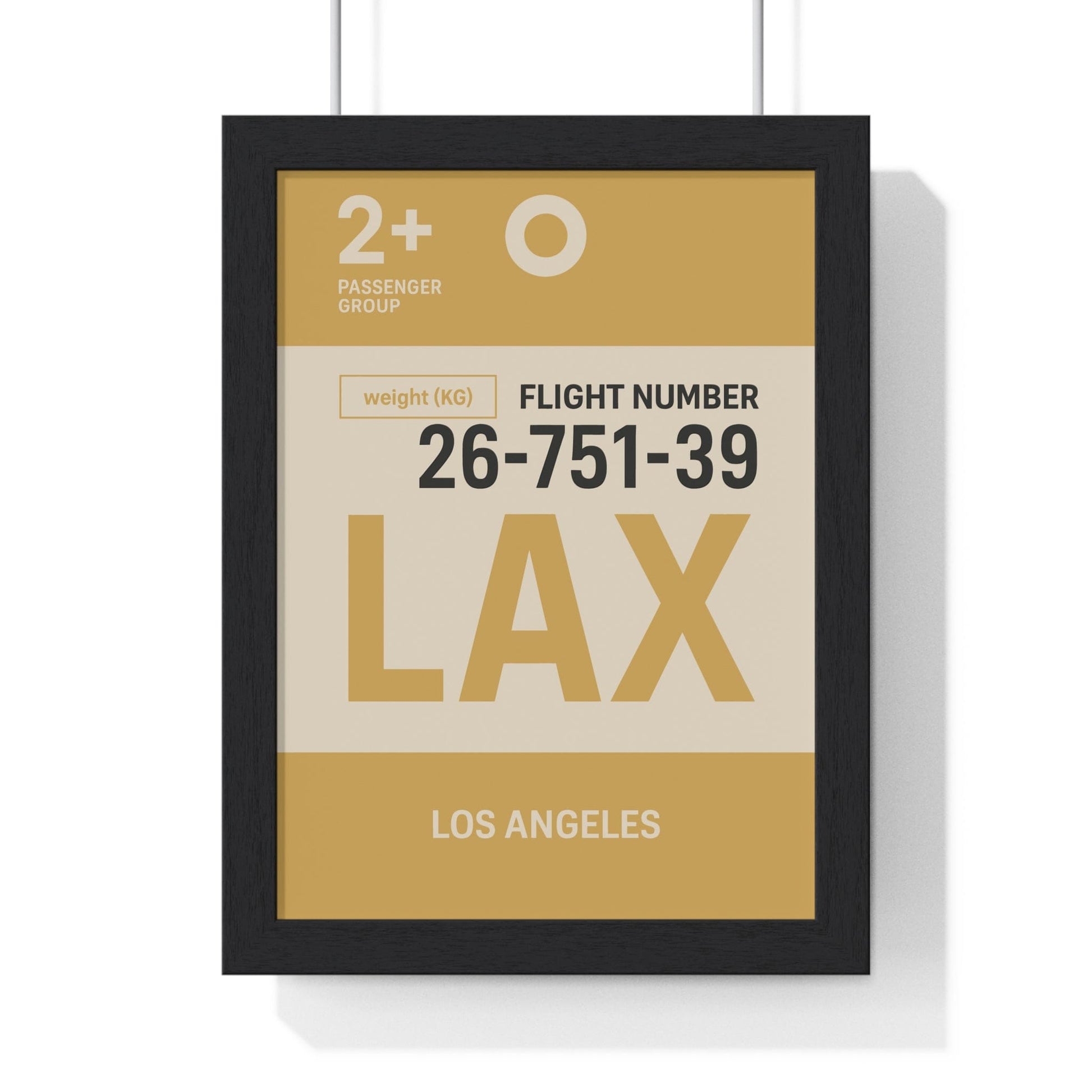 Framed Los Angeles LAX boarding pass travel poster