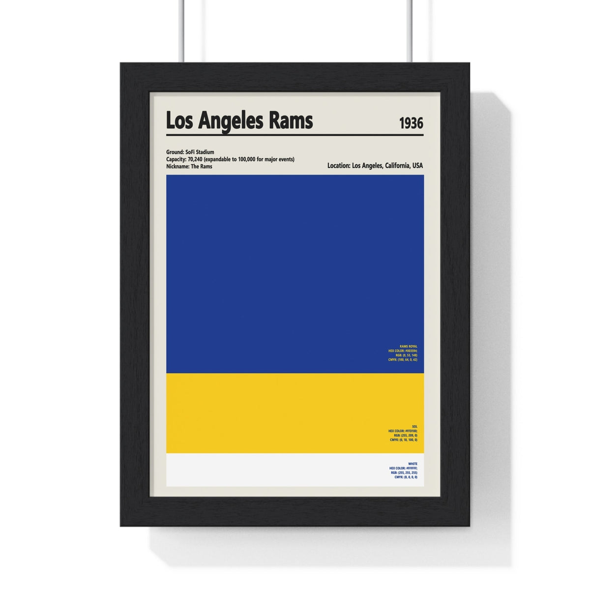 Los Angeles Rams Colour Swatch Print