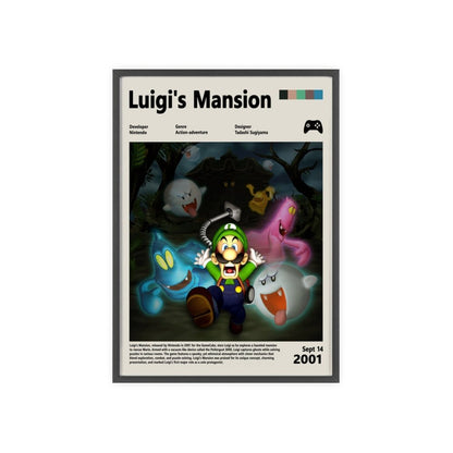 Luigi's Mansion 2001 - Video Game Info minimalist Poster - Poster Kingz