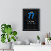Luka Dončić 2024 West Finals Game 2 Poster - Dallas Mavericks 77 Game-Winner Jersey Print framed on a living room wall