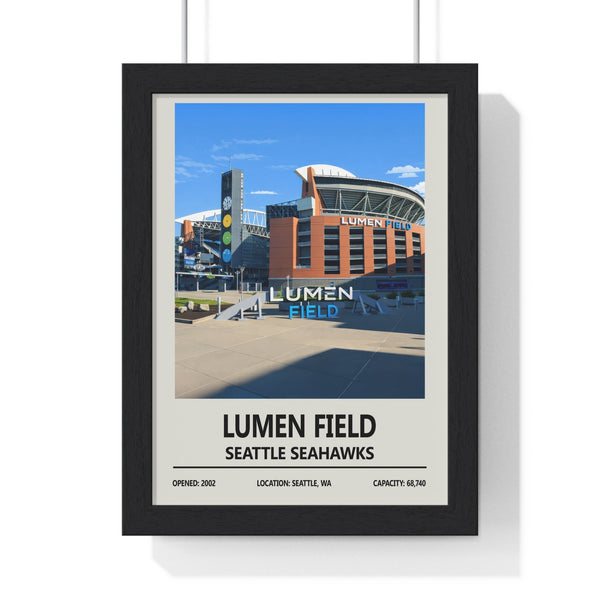 Lumen Field Seattle Seahawks framed poster with Poster Kingz black frame