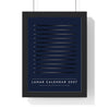 Lunar Calendar 2027 print framed in a black frame, ready to hang