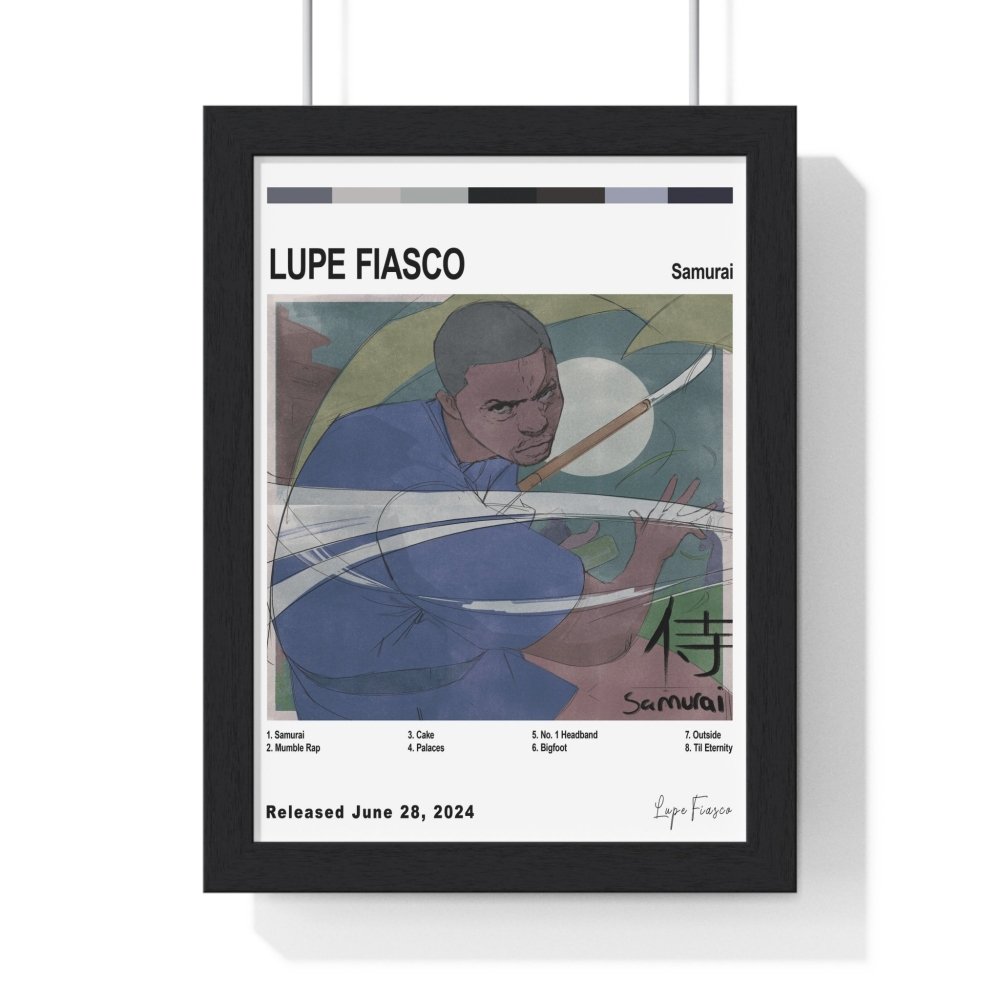 Lupe Fiasco Album Cover Poster - Poster Kingz - A5 (unframed) - White - Samurai