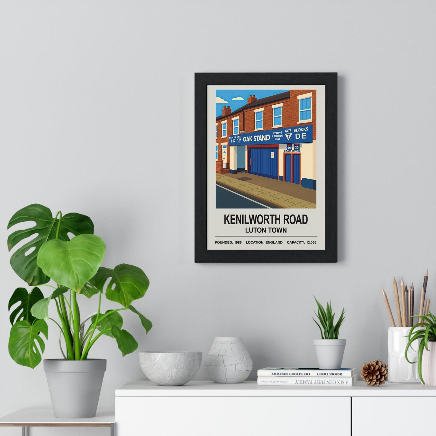 Framed Luton Town Kenilworth Road Stadium poster