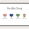 Personalised Family Balloon Print | Custom Heart & Paw Names Wall Art | Family Gift