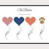 Personalised Family Balloon Print | Custom Heart & Paw Names Wall Art | Family Gift