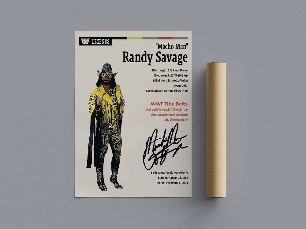 Macho Man Randy Savage Wrestling Poster - Poster Kingz