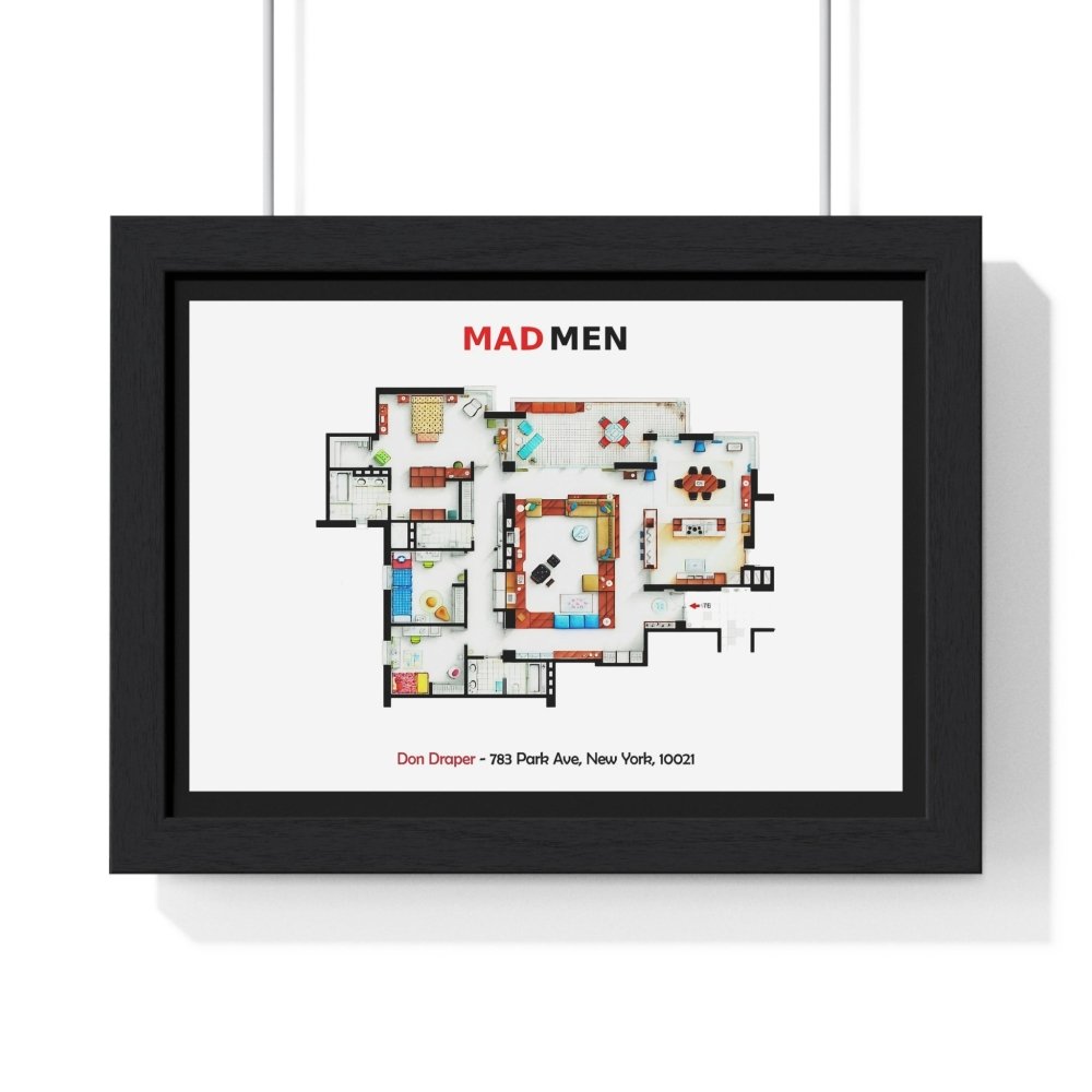 Mad Men, Don Draper FloorPlan Poster - Iconic TV Show Blueprint Art - Poster Kingz - A5 (Unframed) - 