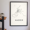 Madrid Metro Map Print - Madrid metro lines map print on the living room wall