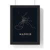 Madrid Metro Map Print - framed night style Madrid metro lines print