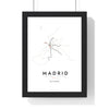 Madrid Metro Map Print - framed Madrid metro map print with a highlighted station and caption