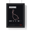 Madring Circuit print framed in a black frame, ready to hang