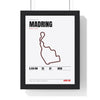 Madring Circuit print White framed in a black frame, ready to hang