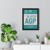 Framed Malaga AGP boarding pass travel poster