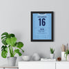 Manchester City Agüero 93:20 Shirt Print framed on a living room wall