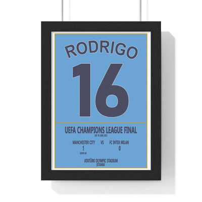 Framed Manchester City Champions League Final poster