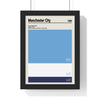 Framed Manchester City Colour Swatch Print City Colours poster