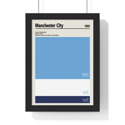 Framed Manchester City Colour Swatch Print City Colours poster