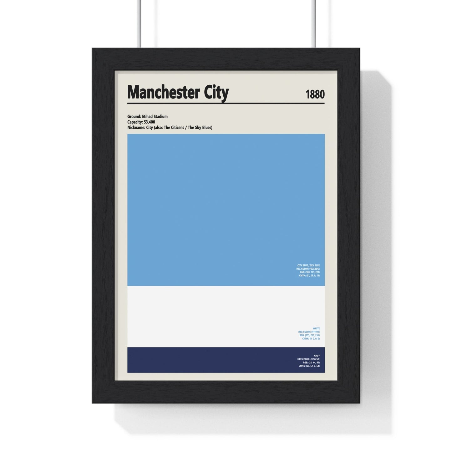 Manchester City Colour Swatch Print | City Colours Poster