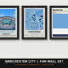 Manchester City Fan Wall Set | Etihad Stadium Print, Stadium Map & Club Colours