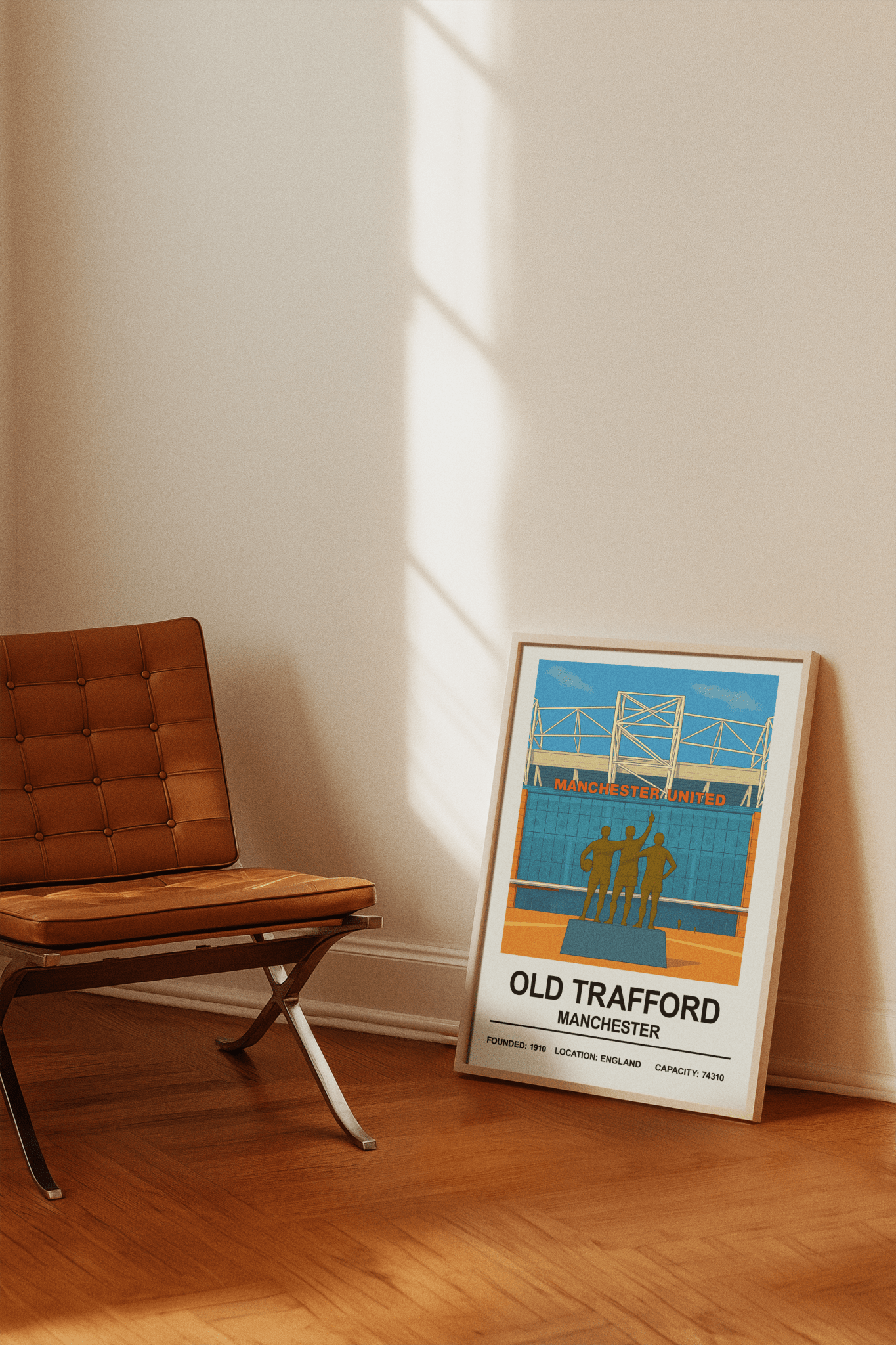 Framed Manchester Old Trafford Print Legends Stadium poster