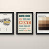 Manchester Sayings Set of 3 Prints framed side by side on a wall