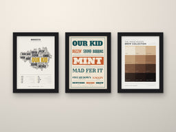 Manchester Sayings Set of 3 Prints framed side by side on a wall