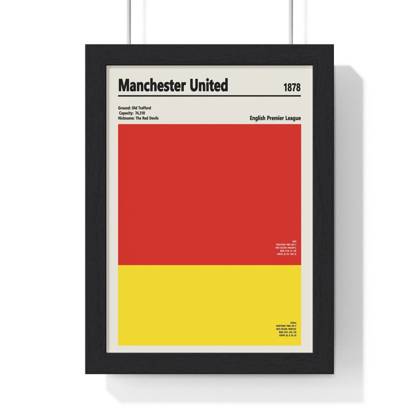 Framed Manchester United colour swatch print