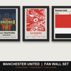 Manchester United Fan Wall Set | Old Trafford Print, Stadium Map & Club Colours