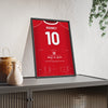 Manchester United Overhead Kick 2011 Poster - Rooney 10 Manchester Derby framed and leaning on a sideboard