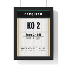 Pacquiao v Hatton 2009 Boxing Poster framed in a black frame, ready to hang
