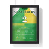 Many Clouds Grand National 2015 Horse Racing Poster - Aspell Back to Back Silks Print framed in a black frame, ready to hang