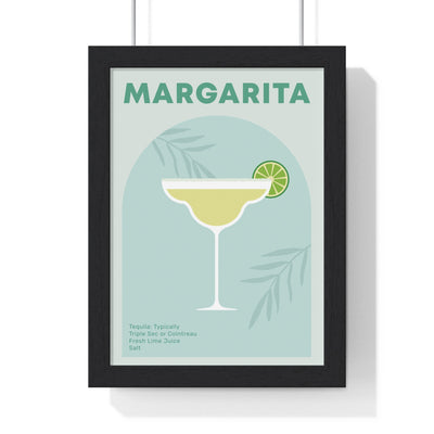 Framed Margarita Cocktail Print - Home Bar Decor print