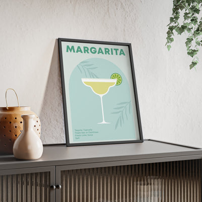 Framed Margarita Cocktail Print - Home Bar print