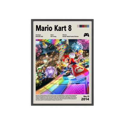 Mario Kart 8 - Video Game Info minimalist Poster - Poster Kingz