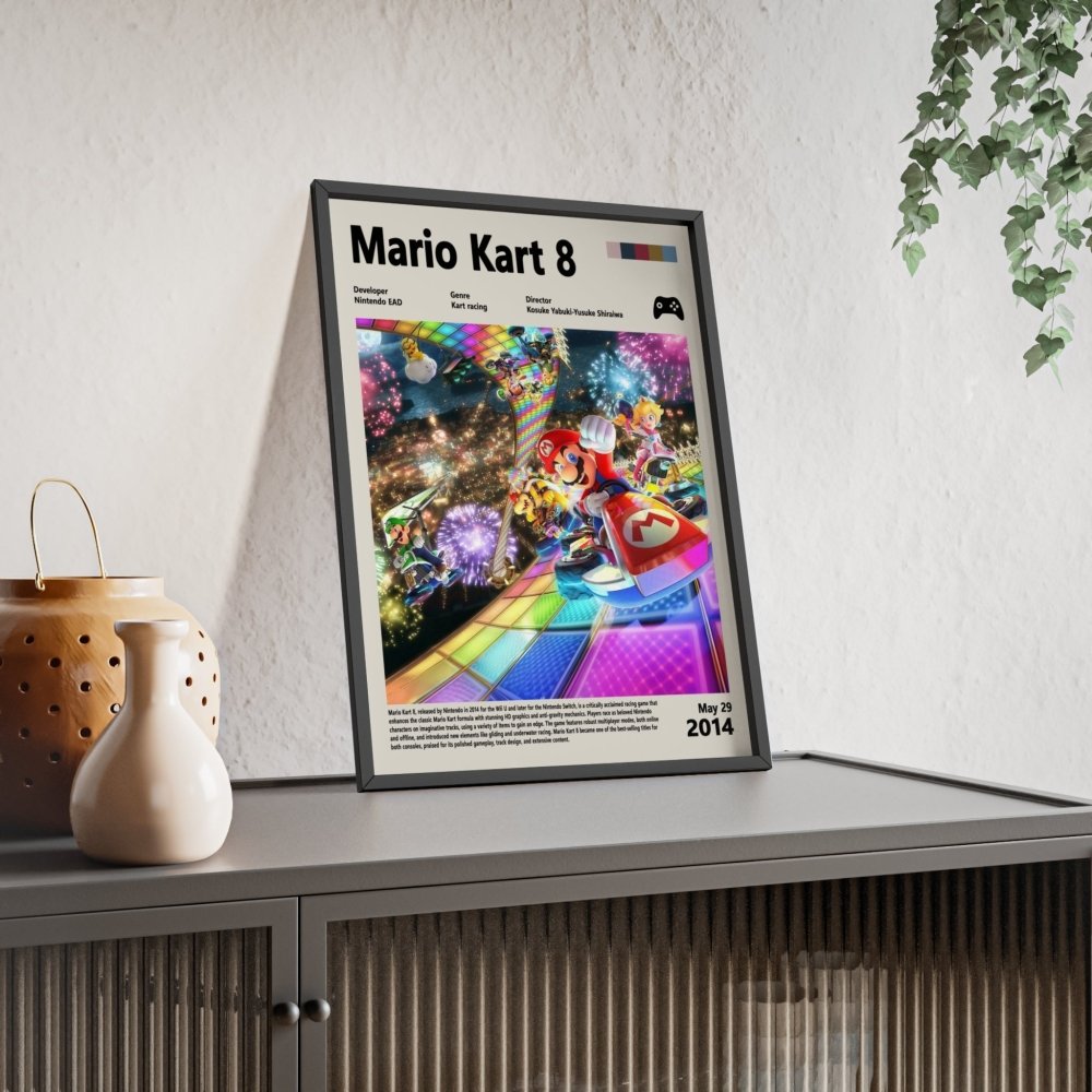 Mario Kart 8 - Video Game Info minimalist Poster - Poster Kingz