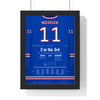 Mark Messier 1994 Conference Final Hat Trick Poster - New York Rangers 11 Hockey Jersey Print framed in a black frame, ready to hang