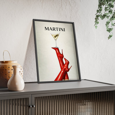 Framed Martini Cocktail Fashion - Home Bar Print print