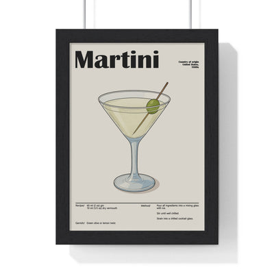 Framed Martini Cocktail - Timeless Gin Drink - print