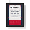 Matt Fitzpatrick Brookline 2022 Golf Poster - Caddie Bib Final Round Win Print framed in a black frame, ready to hang