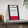 Matt Fitzpatrick Brookline 2022 Golf Poster - Caddie Bib Final Round Win Print framed and leaning on a sideboard