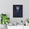 Max Verstappen 2019 German Grand Prix Win Poster - 33 Race Suit Print framed on a living room wall