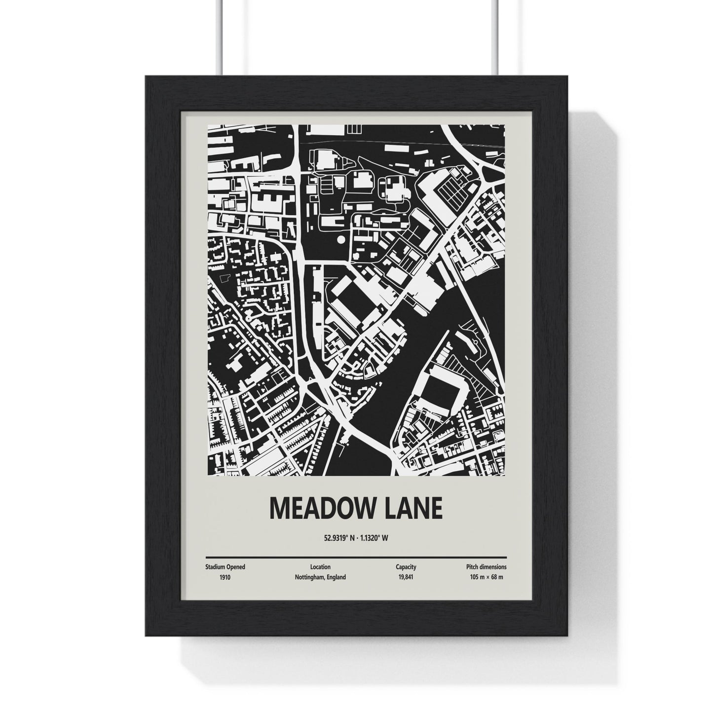 Framed Meadow Lane Stadium map poster