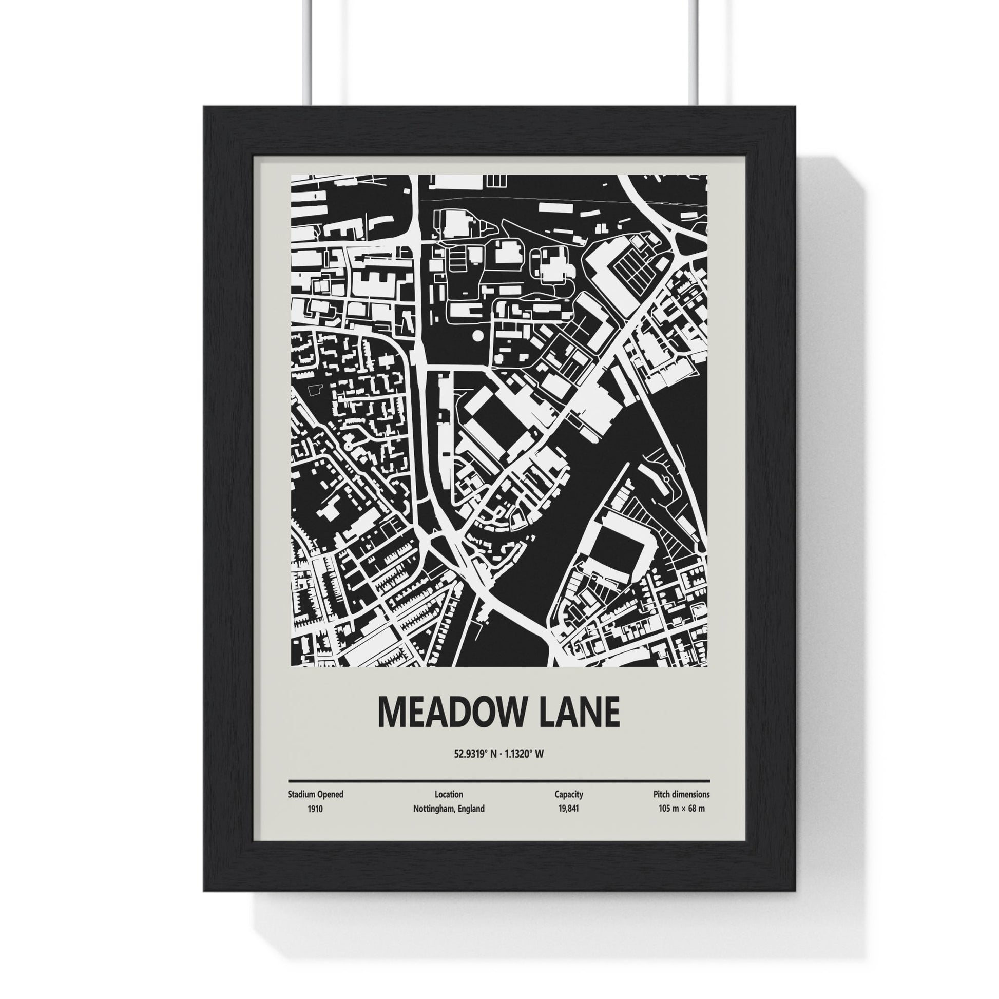 Framed Meadow Lane Stadium map poster
