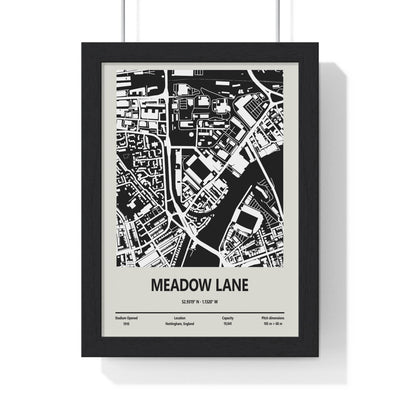 Framed Meadow Lane Stadium map poster