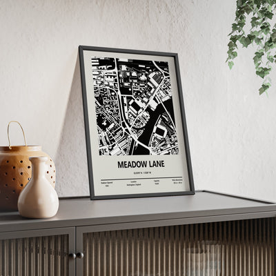 Framed Meadow Lane Stadium map print