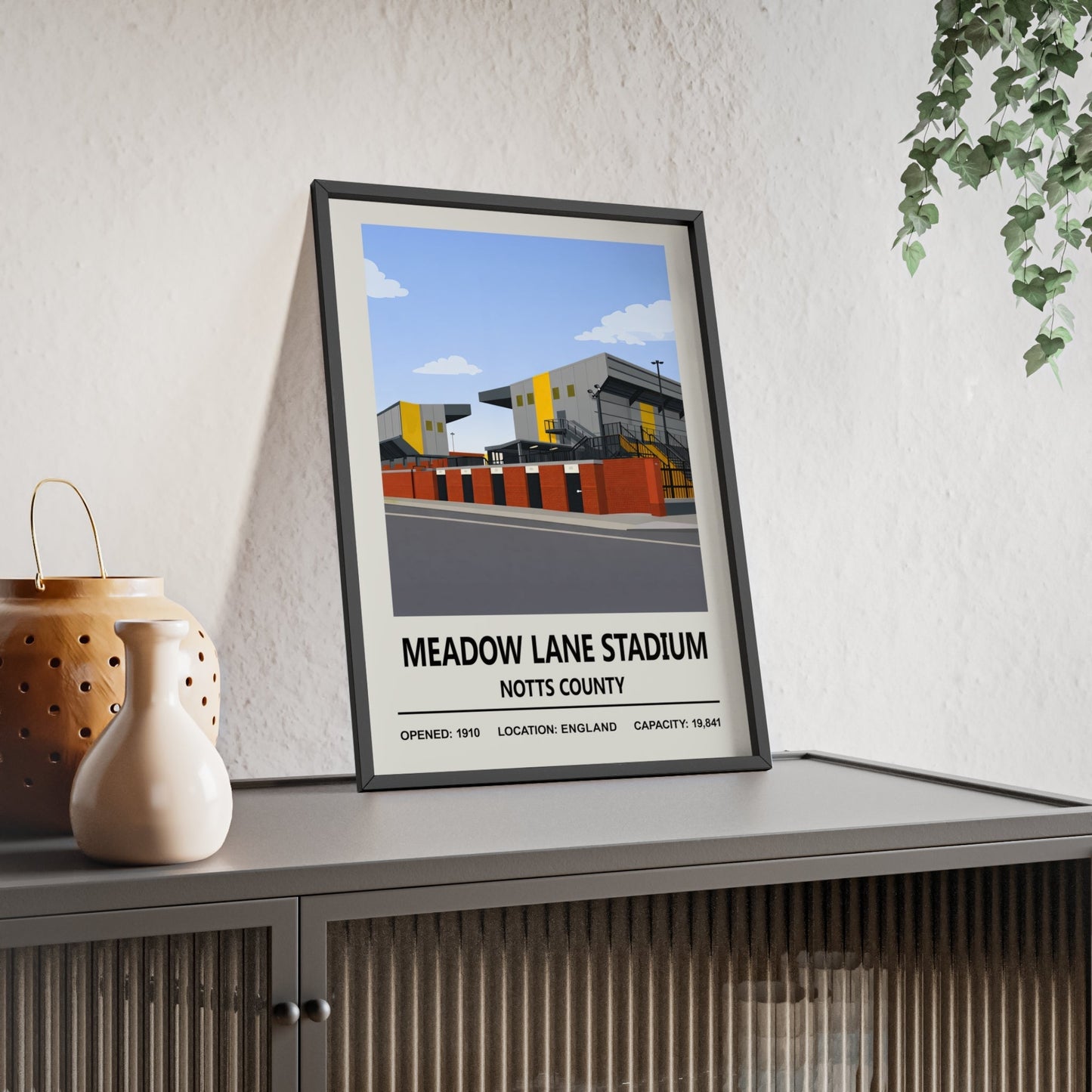Framed Meadow Lane Stadium poster