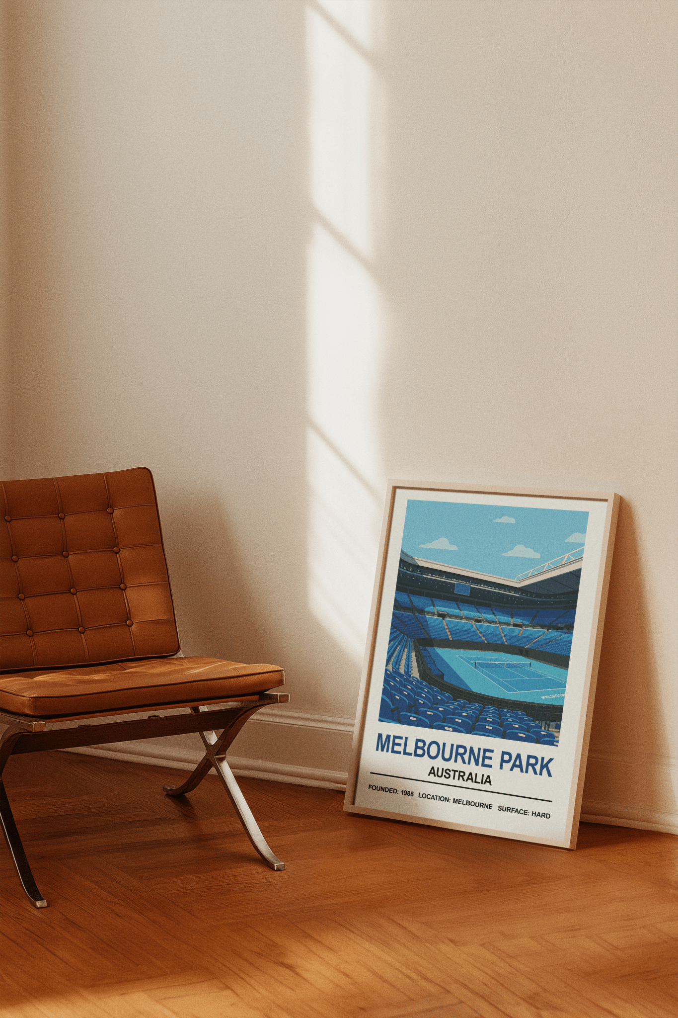 Framed Melbourne Park Australia Stadium poster