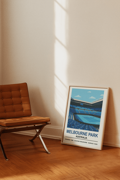 Framed Melbourne Park Australia Stadium poster