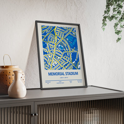Framed Memorial Stadium map print
